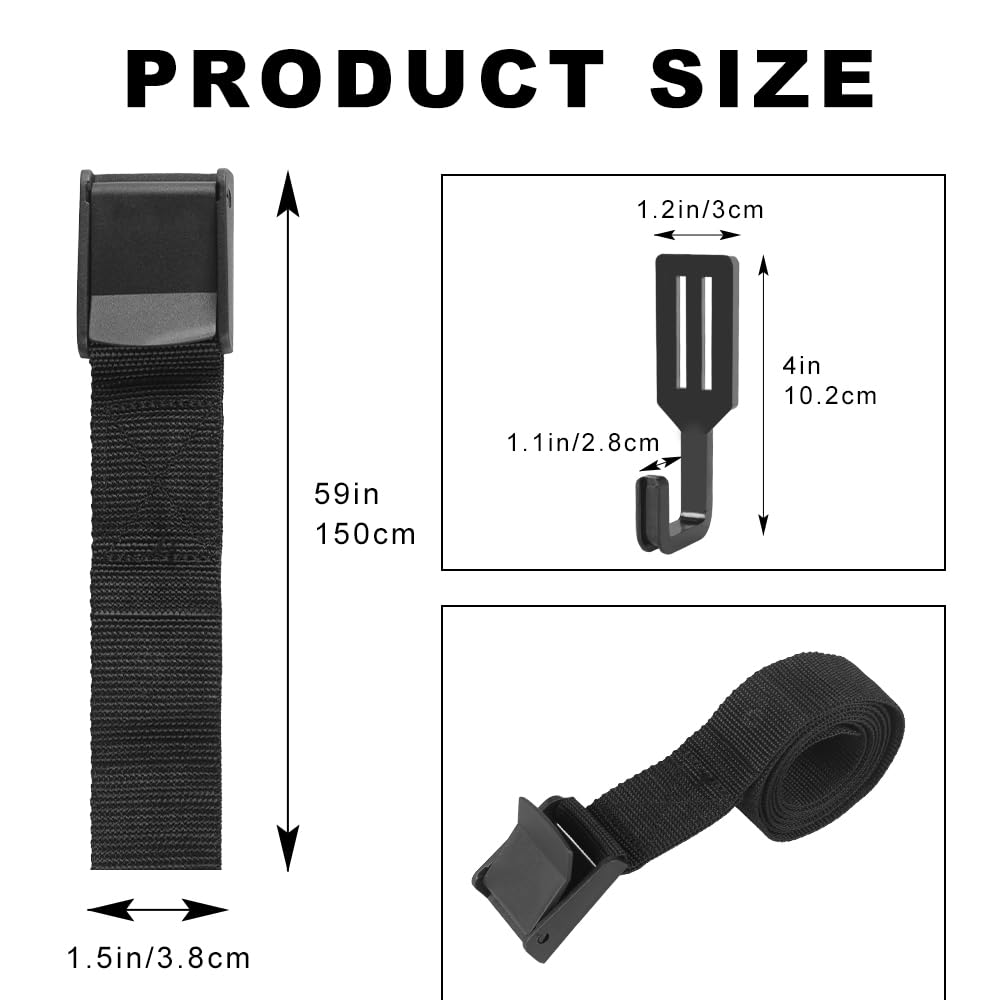 MiOYOOW Treestand Strap Hanger with Hooks, Lightweight Treestand Bow Hanger, Multi-Hook Archery Equipment Holder for Hunting Camping Hiking