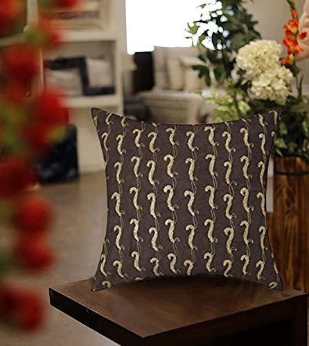Image of SAJAVAT HOME CV120 Embroidery Cushion Cover (Pack of 1) 18x18 INCHES /45x45 cm Multicolour (Umber Brown, Suede)