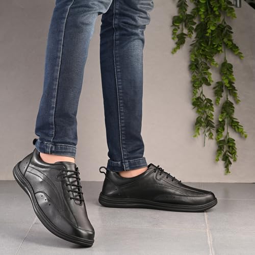 Image of Blue Leather by Centrino Genuine Leather Men's Formal Shoes | Cushioned Insole | Stylish Lace-Up | Durable & Leather Crafted | Uniform Dress Shoes | Perfect for Office Wear & Formal Dress (3986)