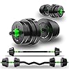 Bobway 88Lbs/40KG Adjustable Dumbbells Set, Free Weights Dumbbells Set with Connecting Rod Barbell Weight Set for Men & Women Home Gym Exercise & Fitness