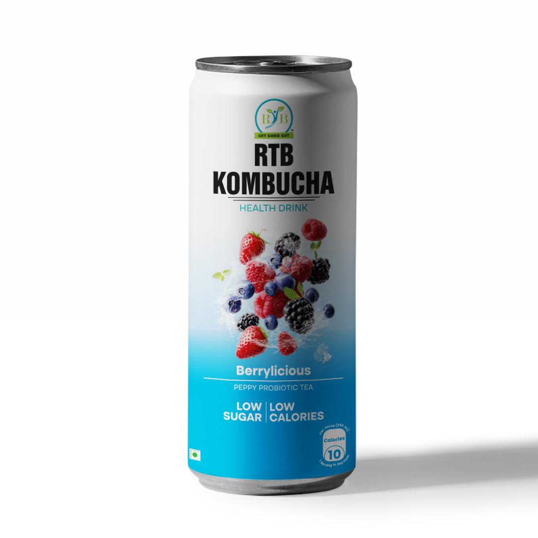 RTB KOMBUCHA Health Mixed Berries Drink - Pack of 250ml | Helps in Immune System & Digestive System(Kombucha Culture, Fruit Pulp & Organic Sugar)