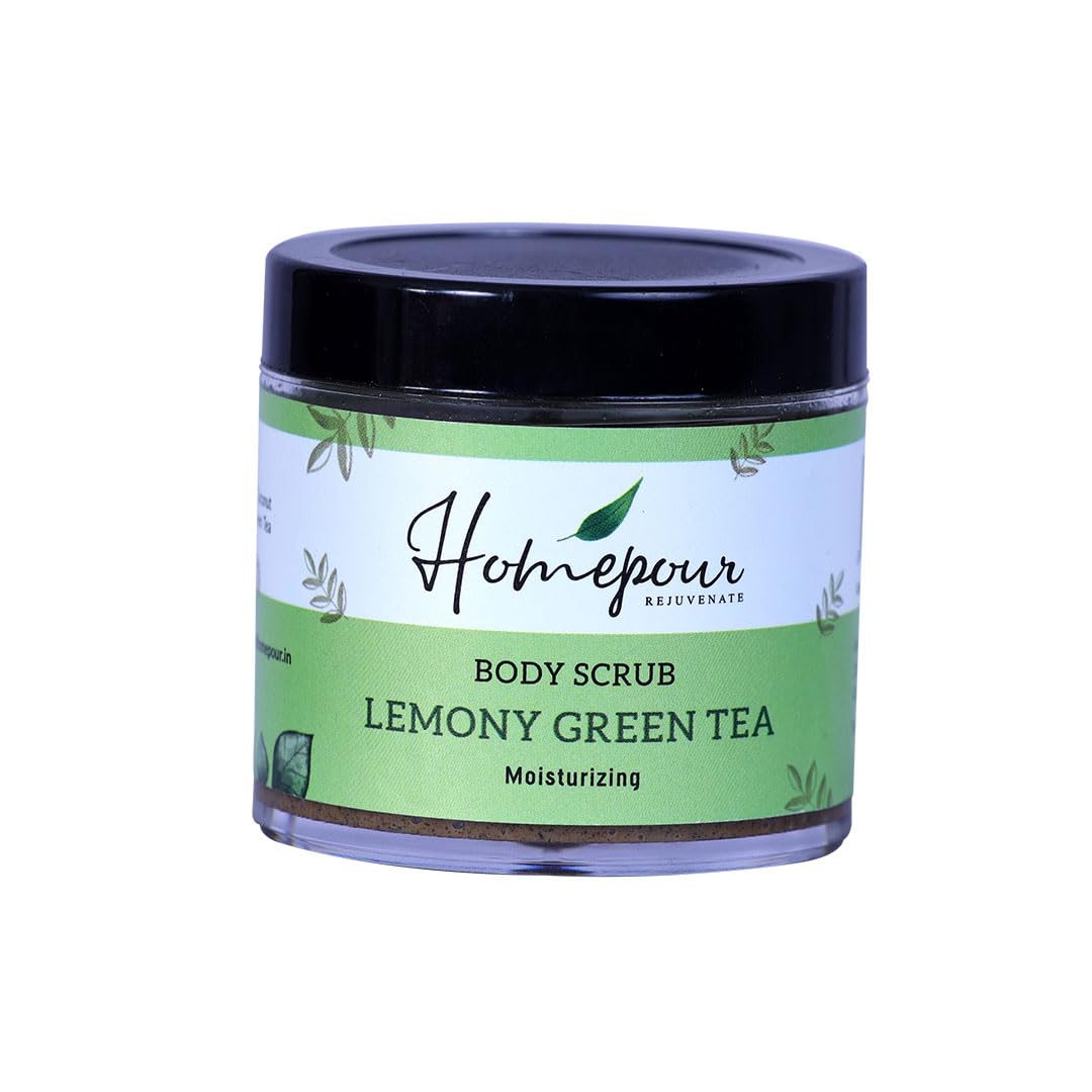 Homepour Lemony Green Tea Body Scrub – Moisturizing, 100g - Handmade Body Scrub-image-32
