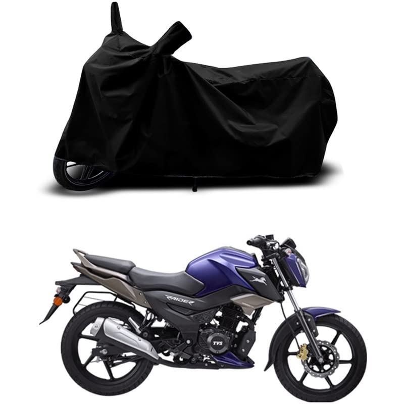 Image of 100% Scratchproof /UV-Rays /Heat Protection /Birds Dropping /Water Resistant /Dust Proof /Waterproof /Full Bike Scooty Two Wheeler Body Cover Compatible for Raider Disc All Varients[Black]