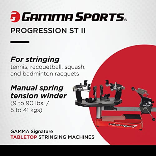 Gamma Progression St Ii Machine: 360 Degree Rotation Tabletop Racquet Stringer Machines With Stringing Accessories/Racket String Tools - Strings Racquetball, Squash, Tennis Or Badminton Rackets #TOP1