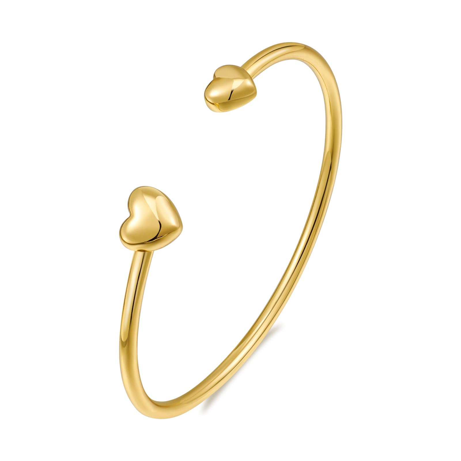 WOWORAMA Dainty Gold Cuff Bracelets for Women Delicate Thin Wire Open Bangle Bracelets Stackable Minimalist Wrist Cuff Bracelets Flexible Adjustable Size