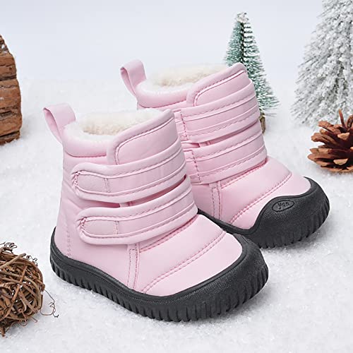 sfdgfhyf Flat Sole Boots for Toddler Hook Loop Low Cut Boots Cloth Snow Boots 1 to 4Y Kids Winter Shoes Girl Boy Outdoor4