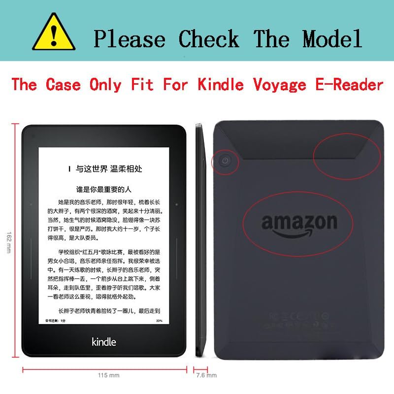 Amazon.co.jp: Kindle Voyage(2014年発売、モデル番号Nm460Gz)用ケース