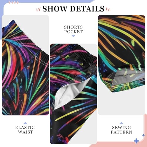 ZZXXB Fireworks Boys Long Pants Soft Trousers Elastic Waist Kids Lounge Bottoms with Pockets S-XL4