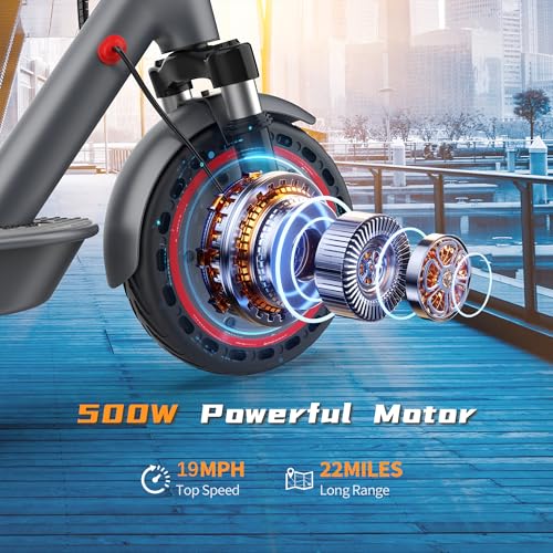 Image of WERHY 10 /8.5 Inch Electric Scooter for Adults,500 /350W Motor,15-25 Miles Range,Folding Commuter E Scooter with Dual Braking,Smart APP
