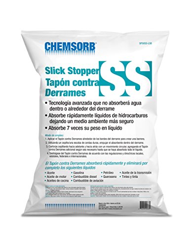 Image of SS - Slick Stopper Oil Only Absorbent, 5 Gal. Bag, SP50SS-L5B, Hydrophobic, Proprietary Technology Only Absorbs Petro Chemicals Not Water. Ideal for Any Spill in or Near Water, White