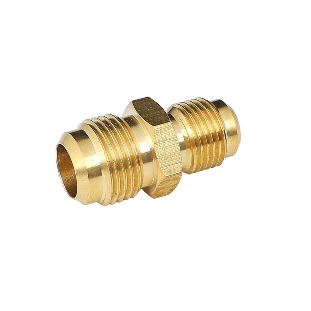 Acoplamiento de Conector de tubería de latón con Reductor de Igual diámetro Exterior de 1/4", 3/8", 1/2" y 3/4" SAE estándar de 45 Grados,Conectores(9.52mm 3l8 Inch)