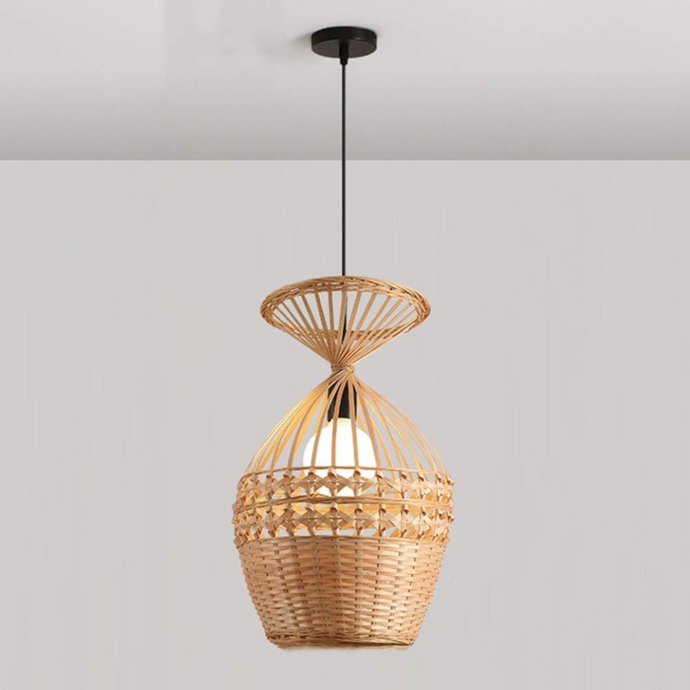 Lustre bohème moderne en rotin pour illuminer la salle à manger