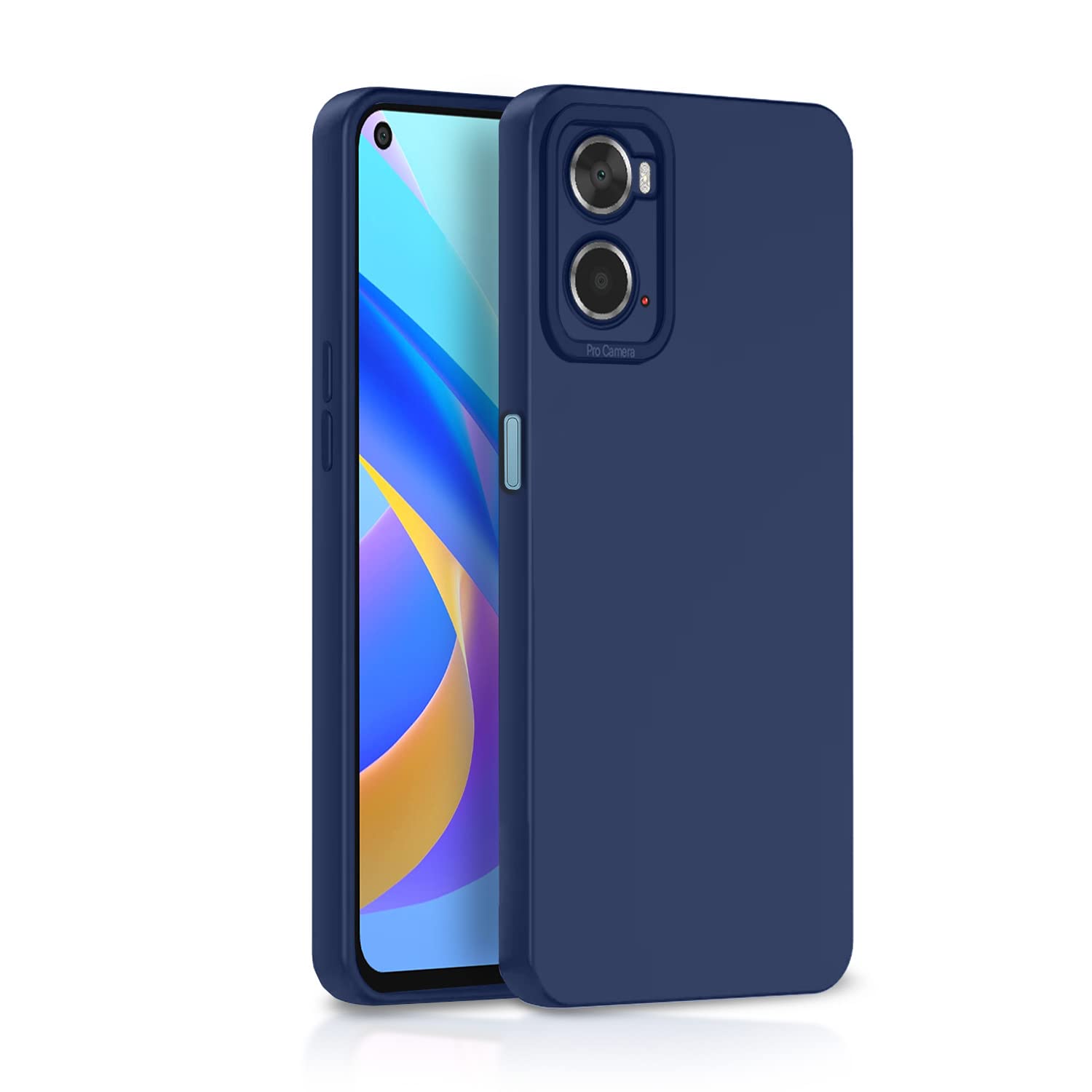 Pikkme Oppo A76 / Oppo A96 / Oppo A36 Back Cover Soft Matte Liquid Silicone TPU | Camera Protection | Shockproof Slim Back Case for Oppo A76 / Oppo A96 / Oppo A36 (Blue)