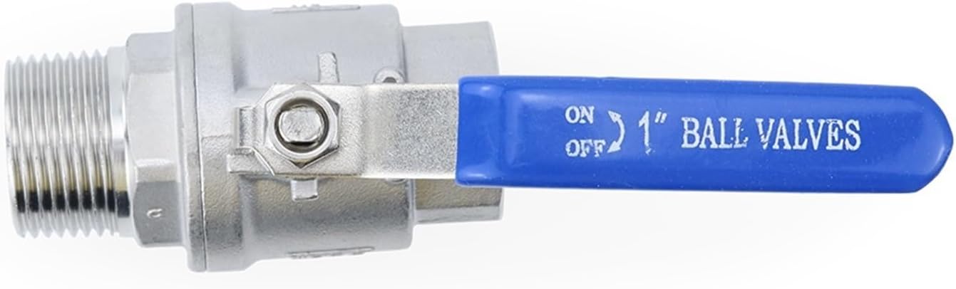 1" 2" Female to Male Thread 304 Stainless Steel Two Piece Ball Valve DN15/DN32/DN40 for Water Oil Gas(1-1/2")