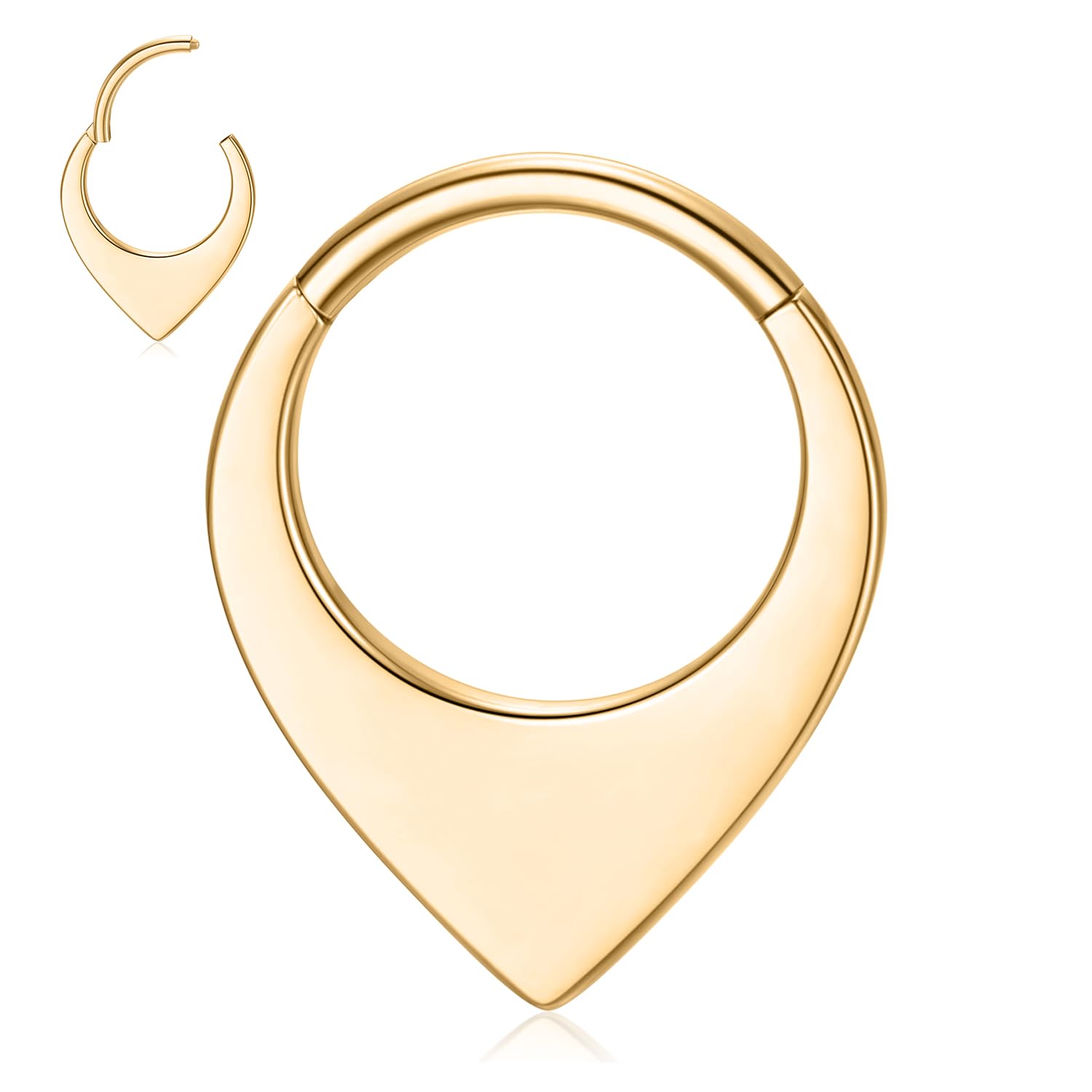 hengkaixuan Teardrop Daith Earrings Septum Jewellery Nose Hoop Ring Surgical Steel Daith Rook Tragus Piercing Jewellery Septum Clicker Ring Small Hoop Earring — view 40