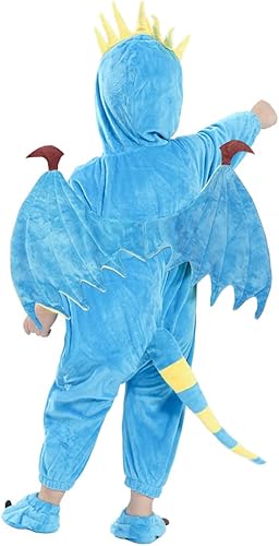 Miniatura 5 de Disfraz de dragón para bebé, disfraz de dragón recién nacido para bebés niños y niñas, disfraz de Halloween para bebés de 3 a 6 meses, color azul