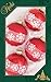 Produktbild Krebs Glas Lauscha - Set mit 4 Christbaumkugeln in Rot und Weiß - Schneeflockenband - Größe ca. 7 cm
