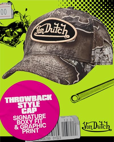 Image of Von Dutch Mens & Womens Trucker Hat - Adjustable Snapback Curved Brim Realtree Camo Hunting Baseball Cap for Men and Women