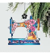 Sewing Machine Stained Glass Style Ornament, Acrylic Window Hanging Suncatcher Decoration, Colorf...