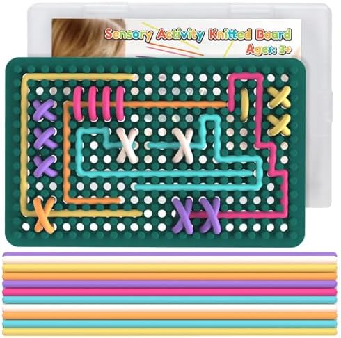 Fidget Toys for Kids 3+, Sensory Activity Knitted Board with 20 S...