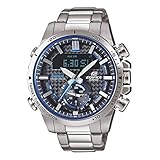 Quarz-Uhrwerk Casio Herren Analog Quarz Uhr mit Edelstahl Armband ECB-800D-1AEF