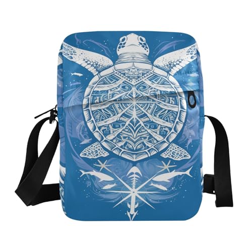 Boho Turtle Tropical mens messenger bag Shoulder Crossover Bag Cross Body Purses Adjustable Strap for business Outdoor Daily