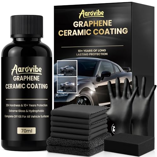 Set de sellado cerámico de grafeno 20H (70 ml), 10 años de protección y brillo profundo, superhidrofóbico y resistente a los arañazos, sellado cerámico para coche para una protección duradera de la