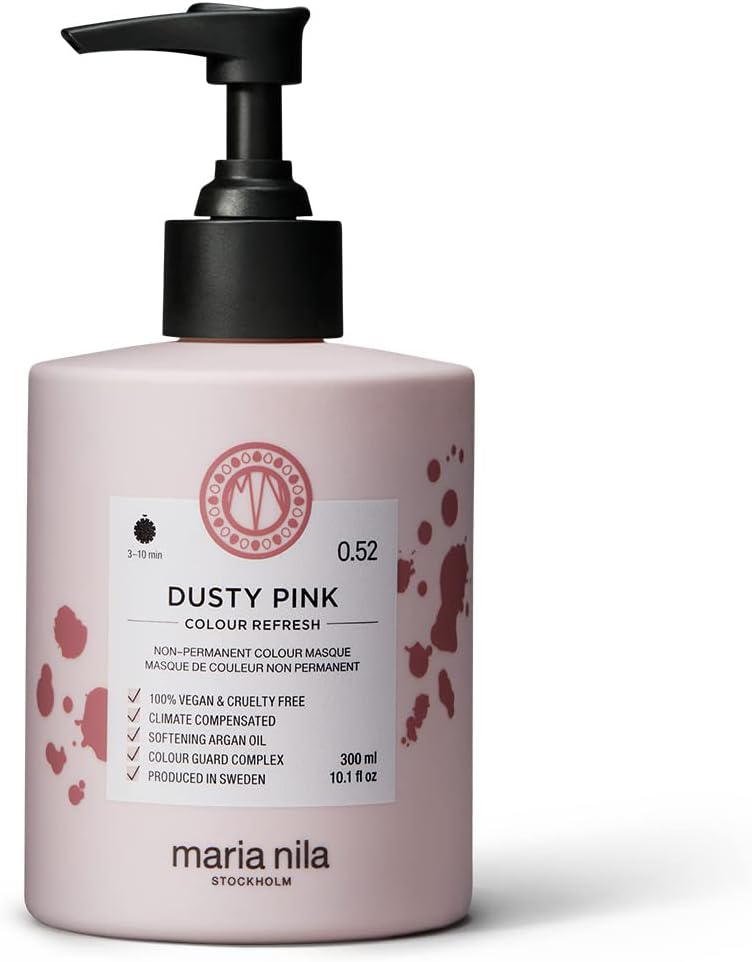 Colour Refresh, Dusty Pink 10.1 Fl Oz, Dark Pink Pastel Hair Mask, Semi-Permanent Pigments, 100% Vegan & Sulfate/Paraben free