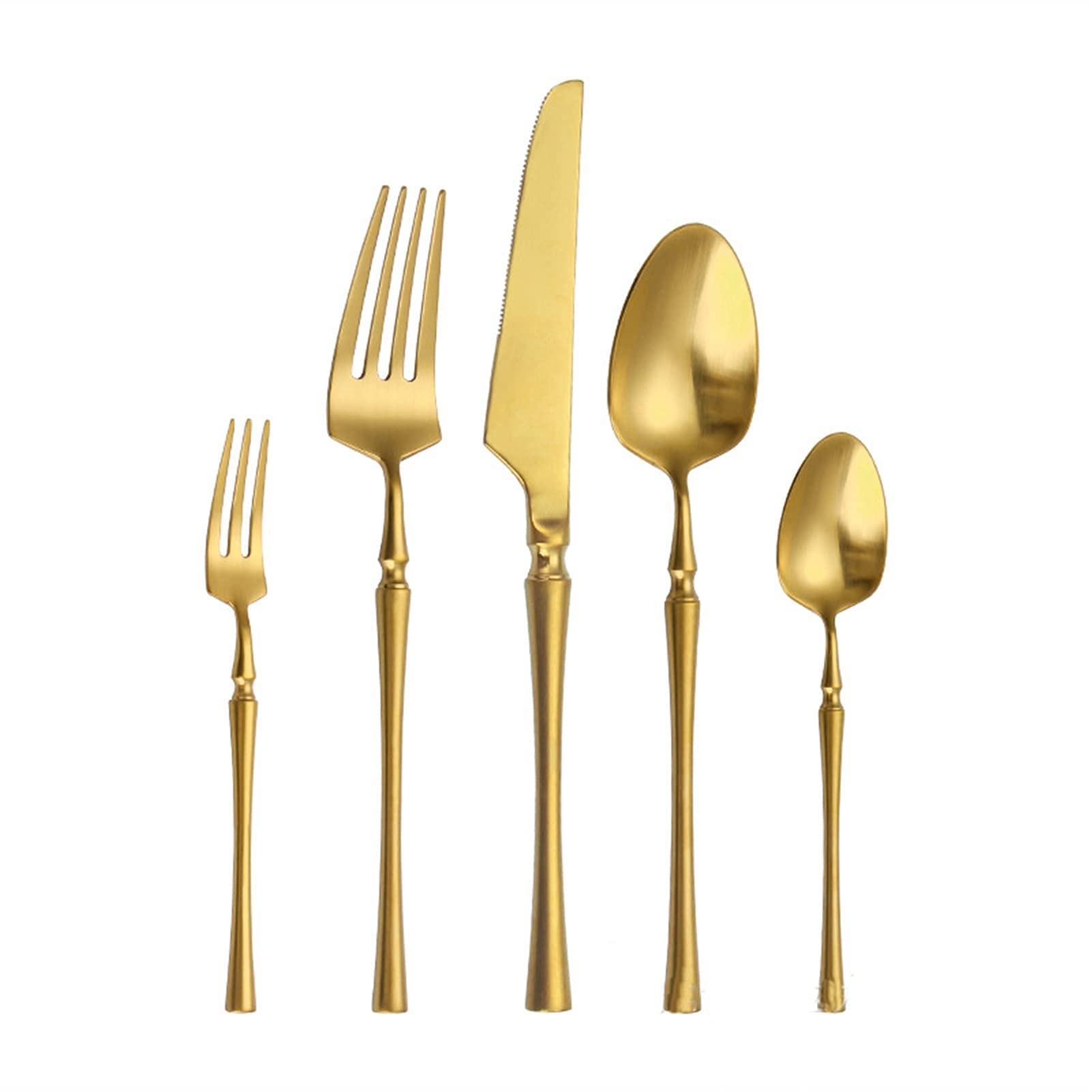 Edelstahlbesteck Besteckset, Bestecksets 5/20-teilig Goldbesteckset 18/10 Edelstahl Besteckset Tafelmesser Löffel Tafelgabel Teelöffel