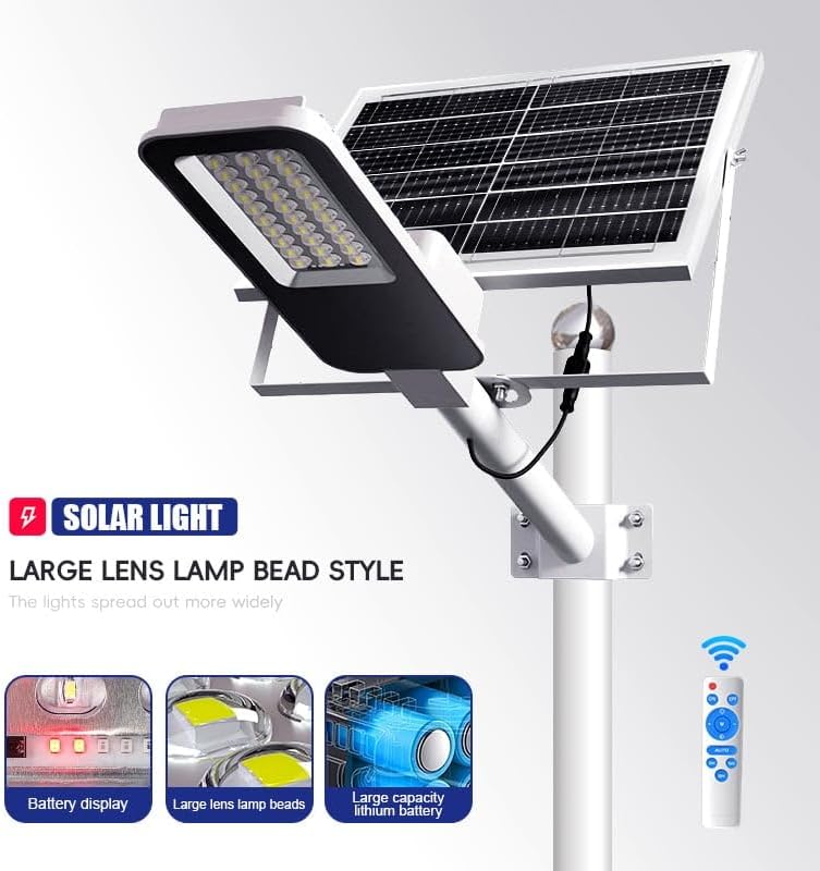 Miniatura 2 de Farola solar para exteriores, IPX4 impermeable con iluminación gran angular de 240, tiempo de iluminación de 12-24 horas, control remoto, 6000 mAh,