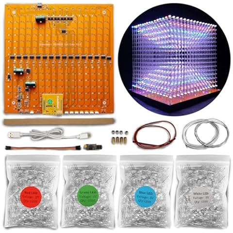 iCubeSmart Mini 3D Led Cube DIY Electronics Kit Soldering Project Kit (3D16MINI-MULTI4-KIT) Cover