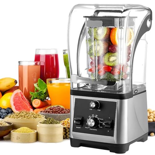 Licuadora De Alta Velocidad De 1800w con Carcasa Insonorizada, Procesador De Batidos Resistente De 1.6l para Triturar Hielo, Frutas Y Nueces, Operación Silenciosa