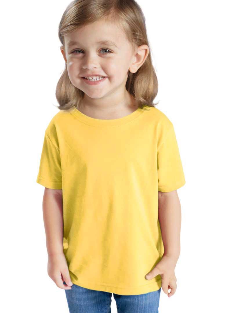 RABBIT SKINS Toddler 100% Cotton Premium Jersey Short Sleeve Tee, Natural, 5/6