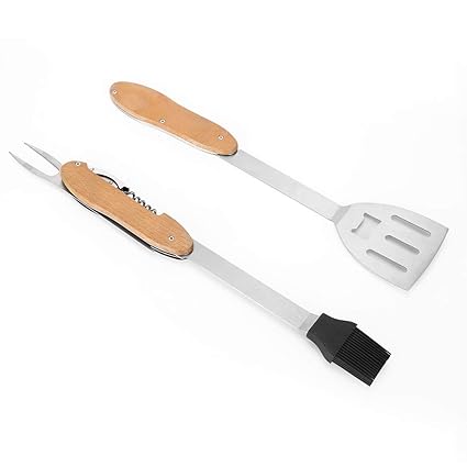 BBQ Grilling Tools Set, BBQ Set Tools Compact Portable Grill Accessories Multifunctional Stainless Steel for Outdoor Barbecue Grills