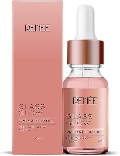 RENEE Glass Glow Pre Makeup Oil Primer 10ml| Non Sticky, Smoooth Finish| Hydrates, Repairs & Nourishes Skin| Adds Natural Glow to the Skin