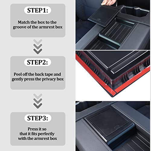 Llkuang Car Center Console Organizer Armrest Hidden Storage Box Compatible With Toyot@ Tundra 2022 2023,Black Insert Armrest Hidden Tray Accessories (Armrest Hidden Storage Box) #TOP5