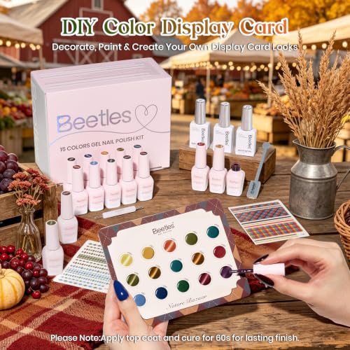 Image of Beetles Fall Gel Nail Polish Kit With Cat Eye Colors, Base & Top Coat