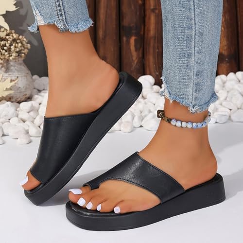 Summer womens Non-Slip slippers,Flat Clip Toe sandals for Big Toes Bent Toes and Pain Relief,Stylish Walking hallux valgus flip flops2