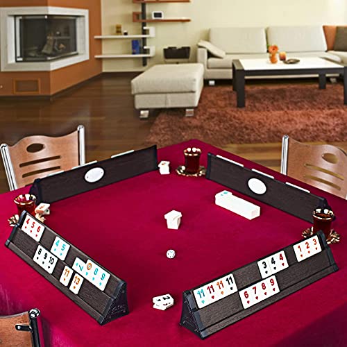 VIP Holz Wooden Rummy Set Okey mit Melamin Steine AHSAP Okey TAKIMI mit Semus Kugeschreiber (Braun)