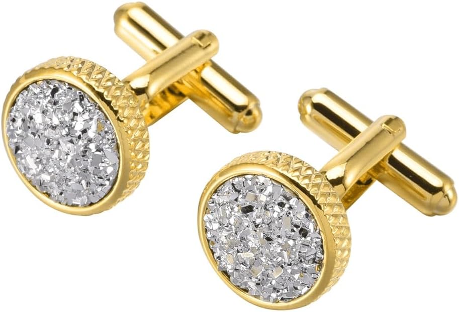 French Cufflinks Unisex Shirt Cuff Button Suit Sleeve Nail Accessories(White-Fruit peach5)