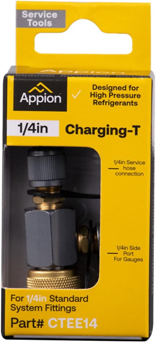 Replacement for Appion CTEE14 MegaSeal Low-Loss Charging T-Fitting 1/4in FL