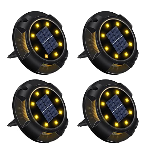Laliled Luces Solares para Exterior Jardin 12 LED 4 PCS Luces Solares para Suelo Luces de Camino Impermeables IP65 para Patio, Césped, Jardín y Caminos Decoracion Cover