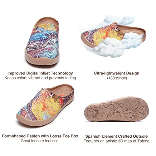 Uin Men's Mules Slipper Loafers Lightweight Comfort Mules Walking Casual Clogs Household Slip Ons Art Painted Travel Shoes Arts & Drafts (7.5) #TOP5