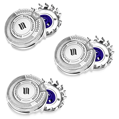 Lot de 3 lames de têtes de rasoir électriques pour hommes pour Philips HQ8 PT720 PT725 PT815 PT860 AT890 AT899 AT750, têtes de rasage de rechange Pièces de coupe de rasoir Lames rotatives pour hommes Cover
