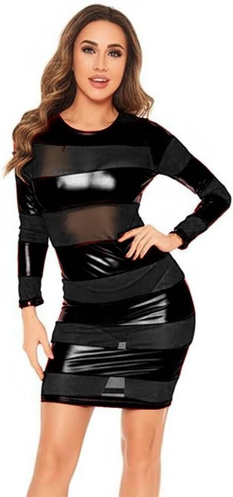 لانجيري نسائي قصير جلد وتل لون اسود 2026 - view 1