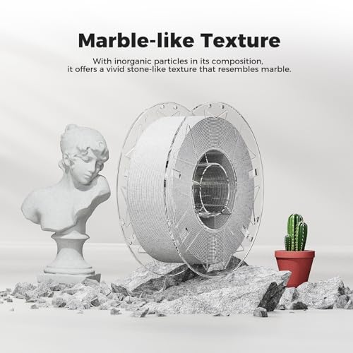 Image of Creality Hyper PLA RFID Marble Filament 1.75mm 1KG, Realistic Stone-Like PLA 3D Printer Filament with RFID, High Speed 30-600mm /s, Natural Marble Texture Filament for Most 3D Printers