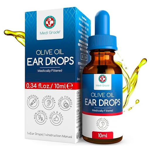 Medi Grade Gotas para Oídos de Aceite de Oliva Virgen Extra - Botella de 10 ml - 100% Grado Médico - Ablanda y Elimina la Acumulación de Cerumen Oído - Uso con el Limpiador de Oídos - Alivio Rápido