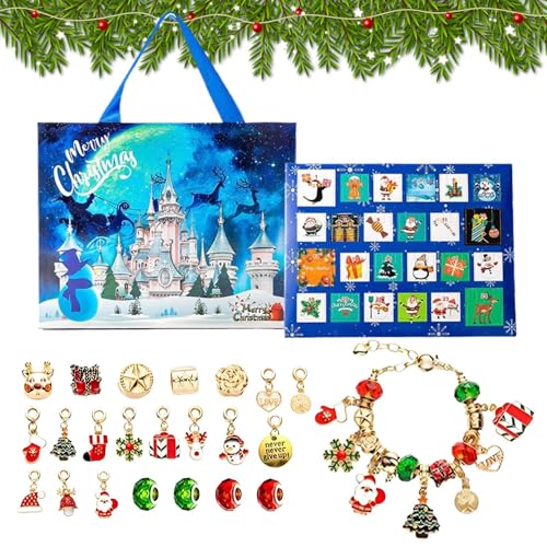 Calendario de Adviento de Navidad 2025: kit de fabricación de joyas contra el aburrimiento infantil 7