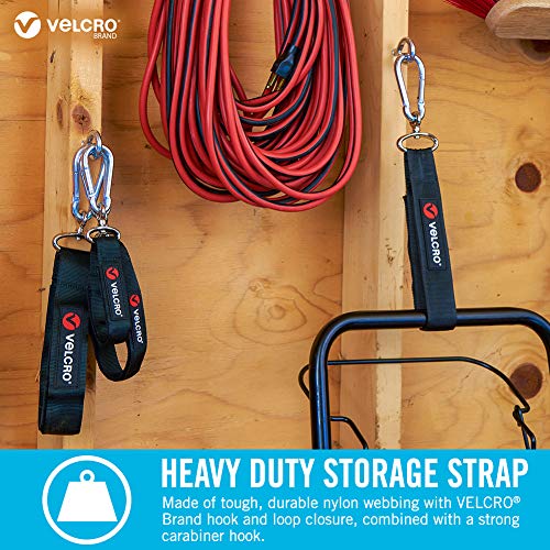 Velcro Brand Vel-30120-Usa Easy Hang Strap. Heavy Duty Outdoor Storage Extension Cords, Cables, Tools, Bikes. Organization For Garden, Shed, Rv. Small-1Pk, Black #TOP4