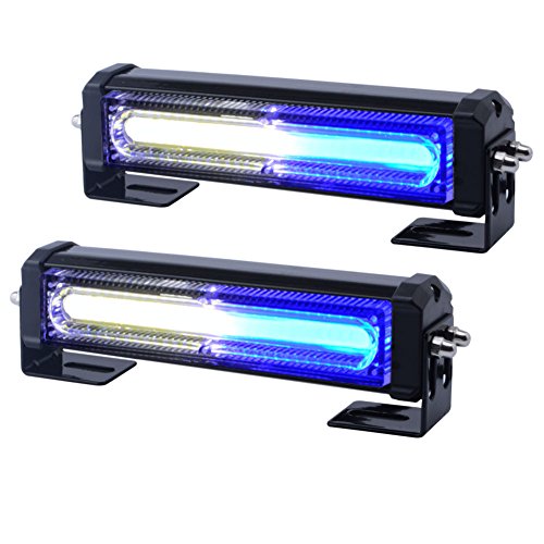 WOWTOU LED Strobe Blue White Emergency Lights for Vehicles Volunteer Firefighter EMS Law Enforcement POV